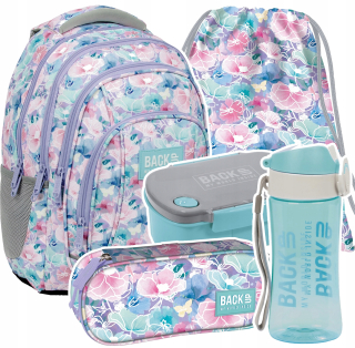 Záložný viackomorový školský batoh Odtiene fialovej, Odtiene ružovej, Odtiene sivej a striebornej, Multicolor 26 l + 4 ďalšie produkty
